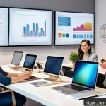 Home 18 브랜드 마케터의 커리어맵 만들기 - A dynamic office scene showcasing a diverse brand marketing team collaborating around a large table ...