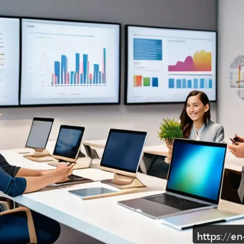 Home 30 브랜드 마케터의 커리어맵 만들기 - A dynamic office scene showcasing a diverse brand marketing team collaborating around a large table ...