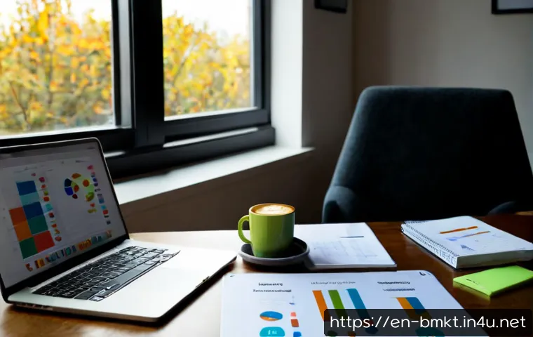 브랜드 마케팅 실기 준비 노하우 - Photorealistic marketing certification exam preparation scene, focused young professional at a clean...